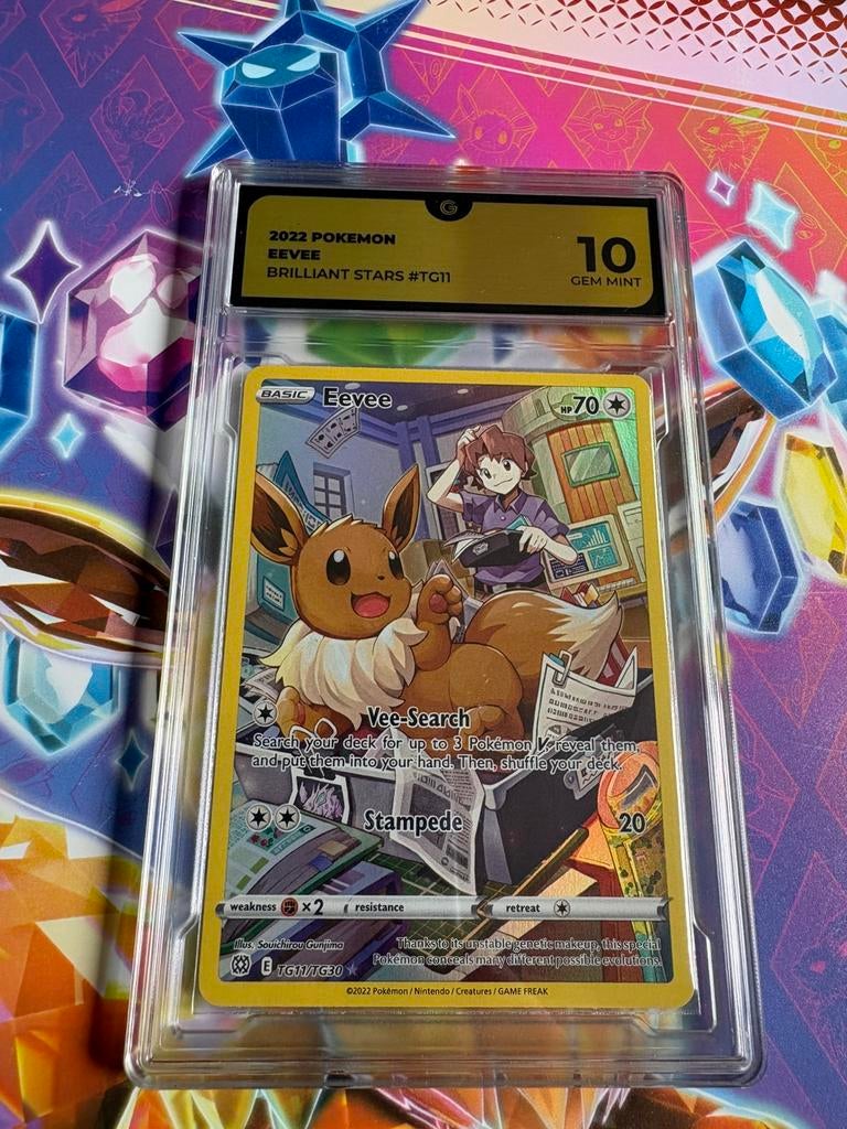 Eevee TG11/TG30 (Brilliant Stars) grade 10, Ophalen of Verzenden, Nieuw