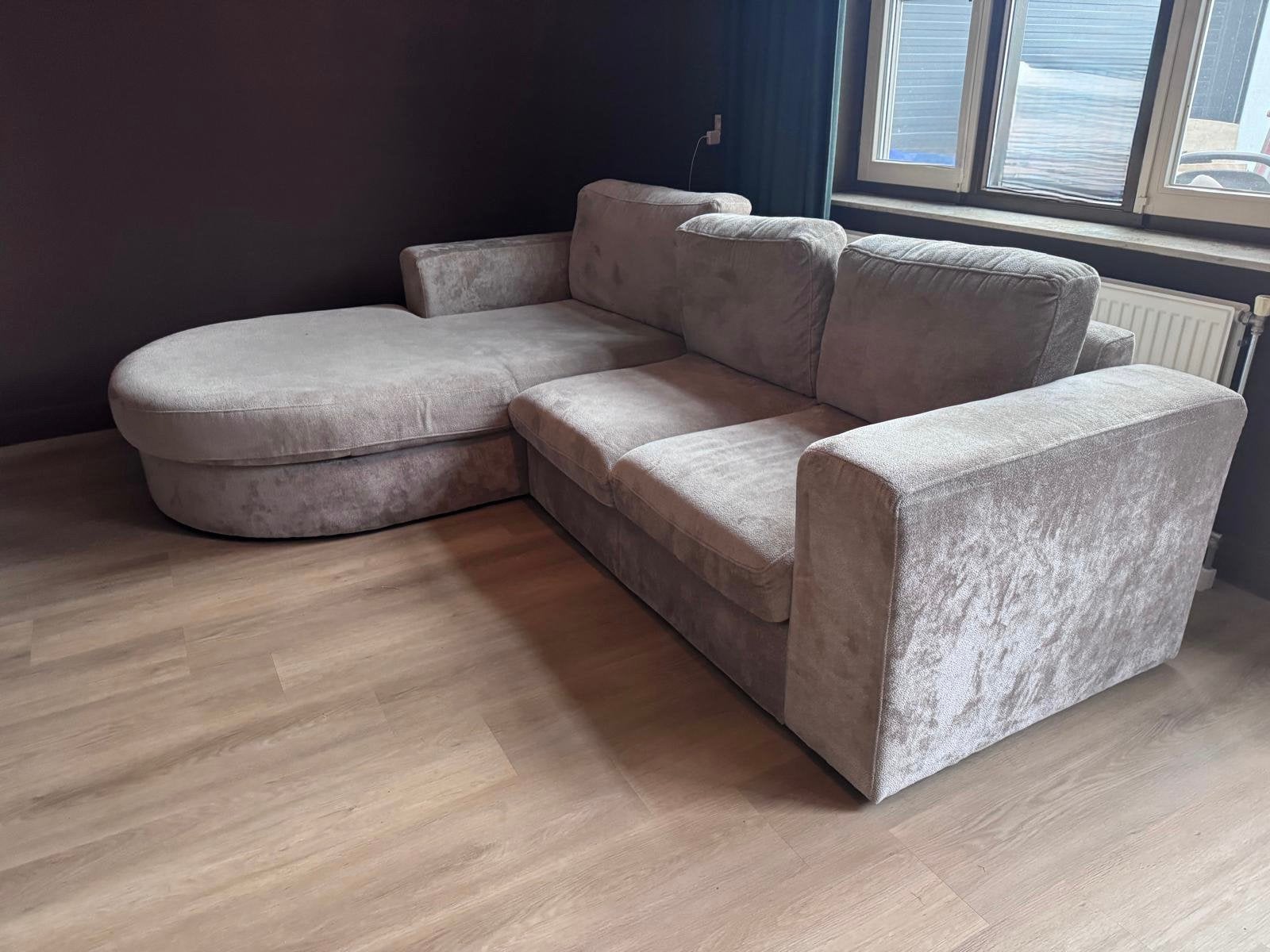 Hoekbank met chaise longue, Huis en Inrichting, Ophalen, 250 tot 300 cm, Gebruikt, 100 tot 125 cm