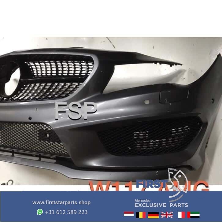 W117 CLA AMG Voorbumper Mercedes CLA Klasse grijs 787 bumper, Gebruikt, -, Voor, Ophalen of Verzenden