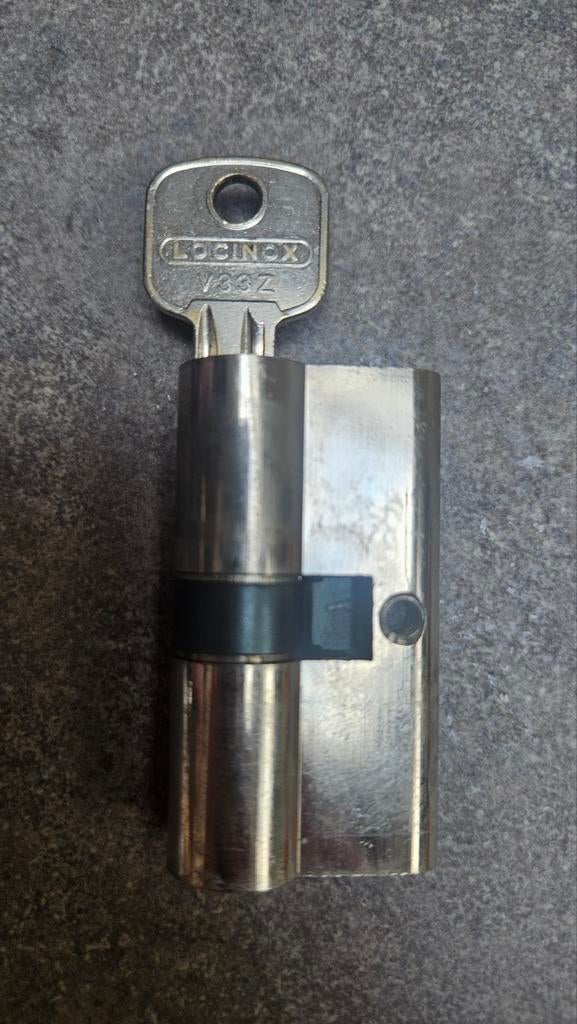 Deurcilinder Locinox 30x 30 met 3 sleutels zgan, Ophalen of Verzenden, Zo goed als nieuw, Rvs, Slot