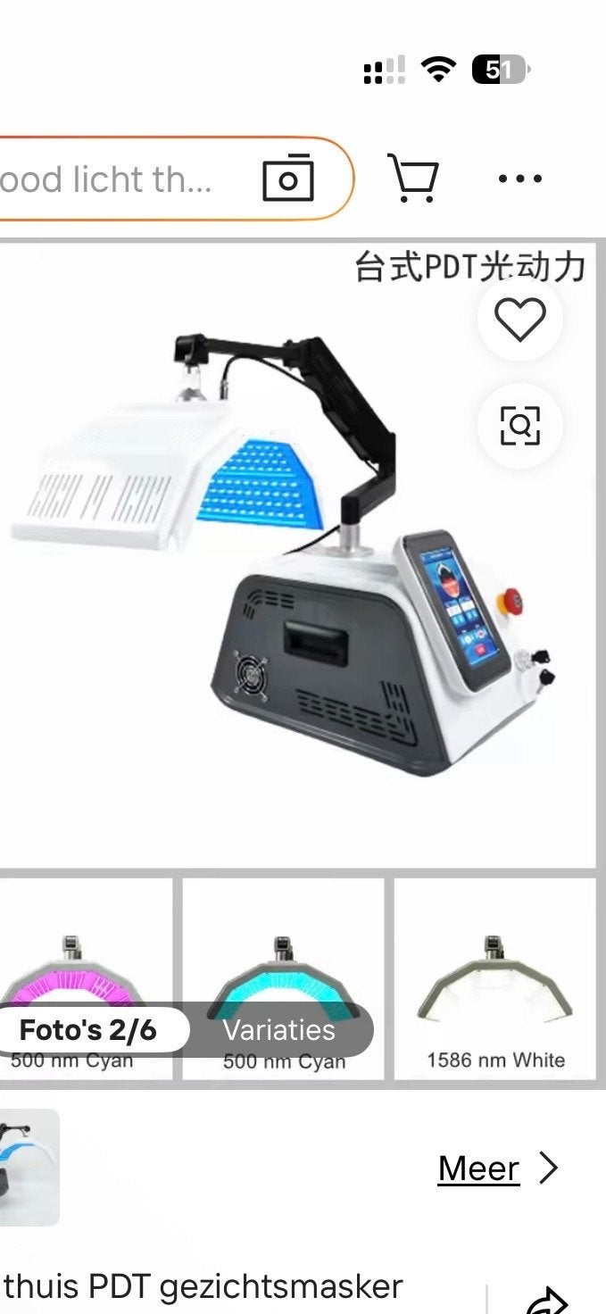 Professionele PDT Lichttherapie Gezichtsmasker Apparaat, Sieraden, Tassen en Uiterlijk, Ophalen of Verzenden, Zo goed als nieuw