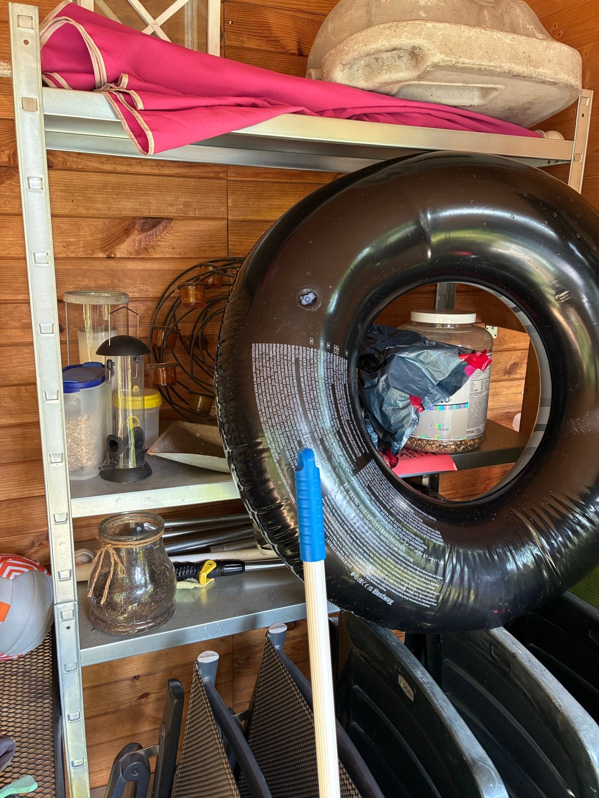 Metalen rek met 4 schappen - 1.74m hoog, Huis en Inrichting, Kasten | Stellingkasten, Ophalen, Gebruikt