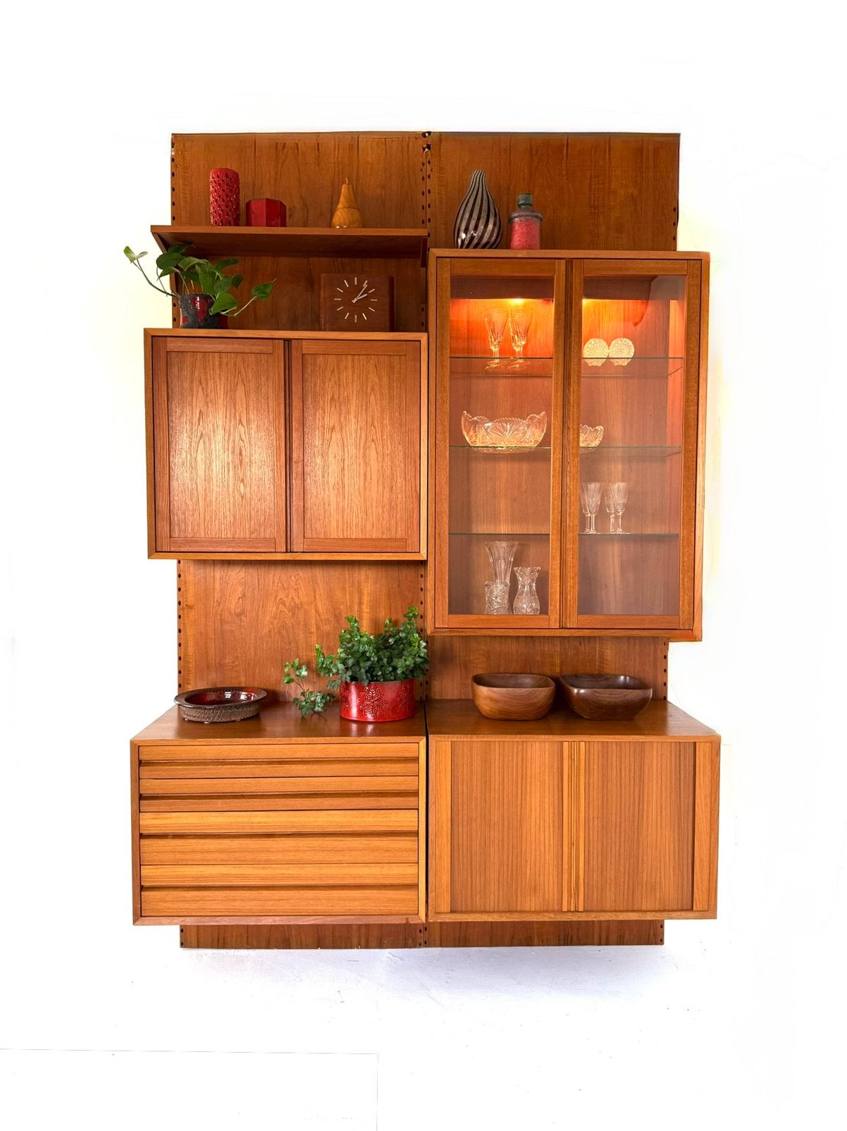 Vintage modulair wandsysteem ‘CADO’, Poul Cadovius ‘70, Huis en Inrichting, Kasten | Wandmeubels, 200 cm of meer, 150 tot 200 cm