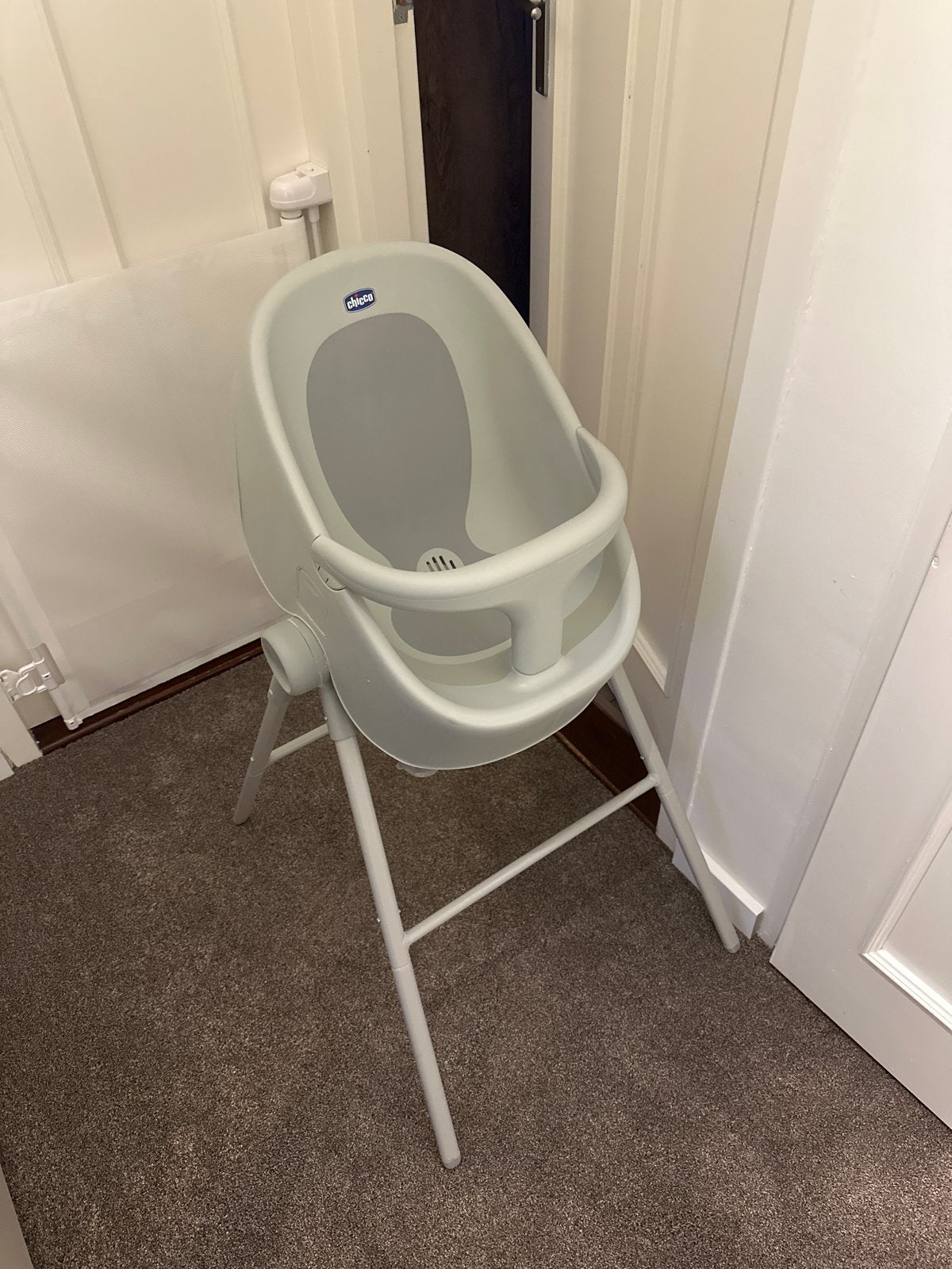 Chicco badzitje met inklapbare standaard voor douche/bad, Gebruikt, Badzitje of Badring, Standaard, Ophalen