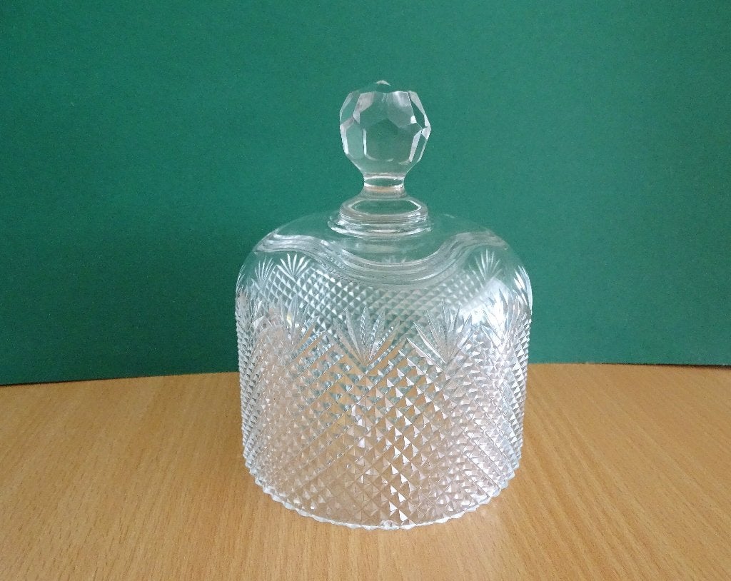 Antiek Kristallen stolp voor boter of kaas / Kristal Cloche, Antiek en Kunst, Ophalen of Verzenden