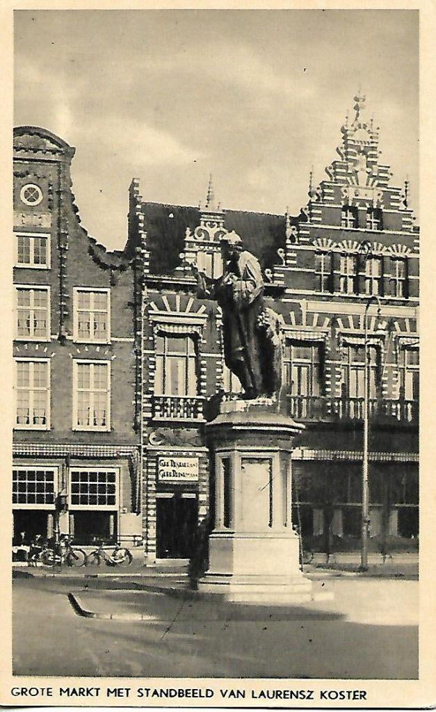 Haarlem- -Standbeeld Laurensz. Koster., Verzenden, 1960 tot 1980, Ongelopen, Noord-Holland