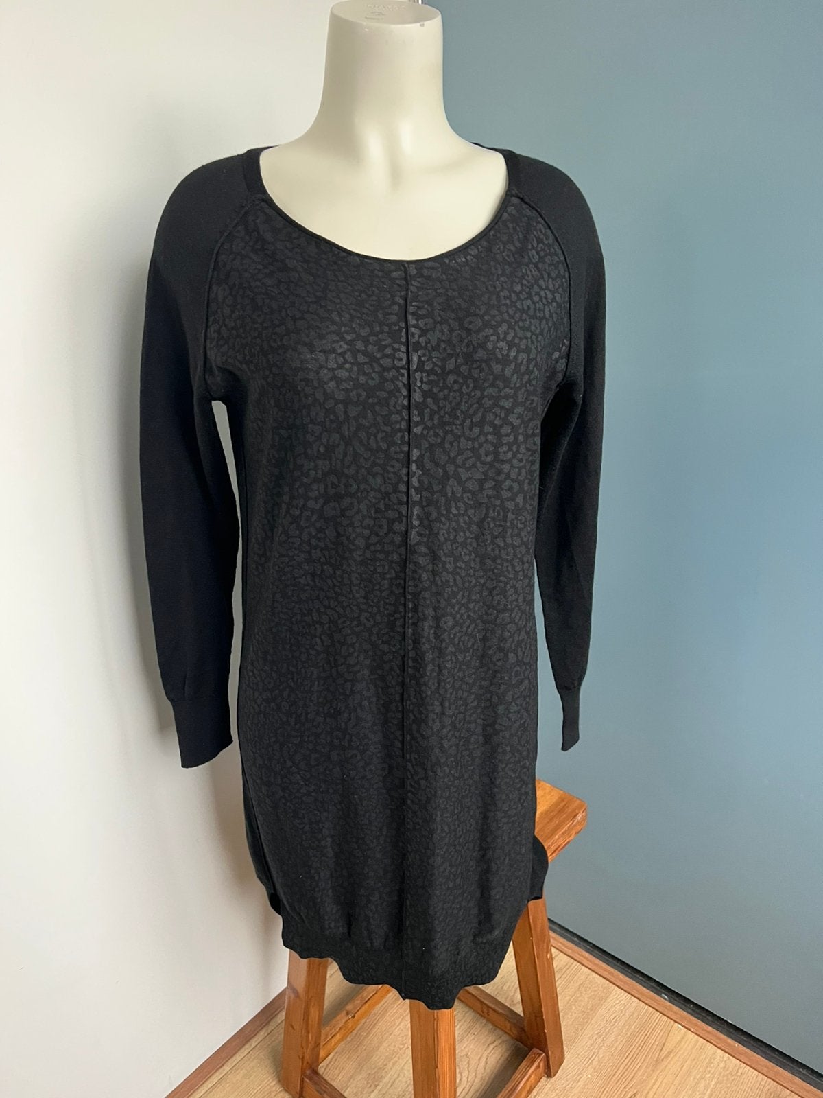 Expresso dunne zwarte trui-jurk met wol wollen kerrit m, Maat 38/40 (M), Expresso, Zwart, Ophalen of Verzenden