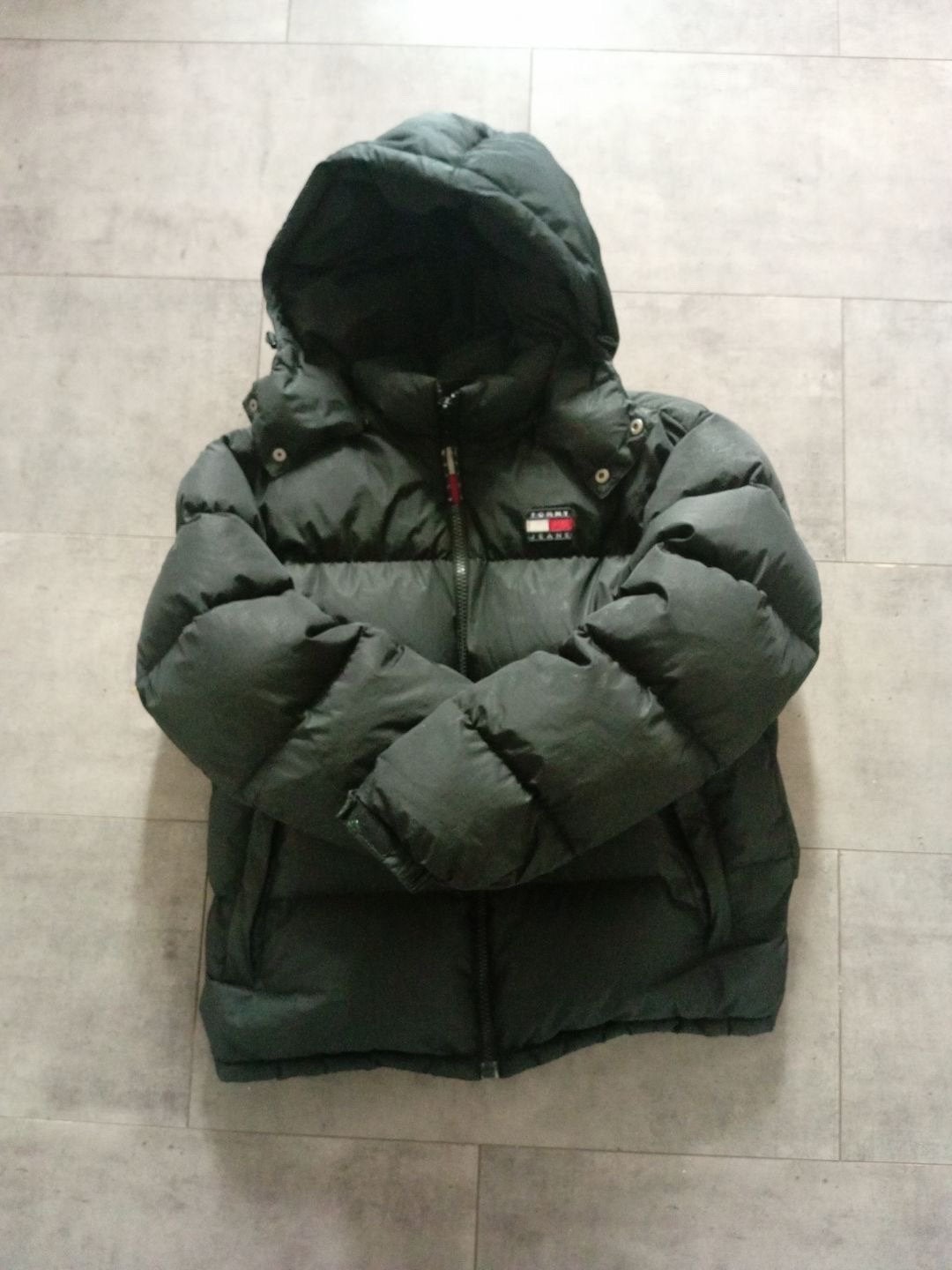 Tommy Jeans Puffer Jas - Donkergroen maat M, Ophalen of Verzenden, Zo goed als nieuw, Maat 38/40 (M), Groen