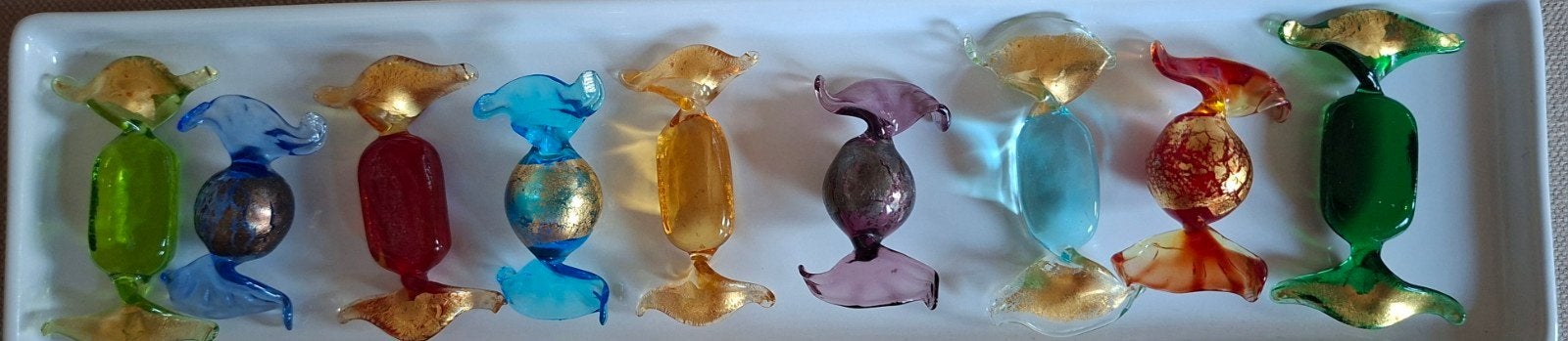 9 Stuks Venetiaans Murano Glas Snoepjes - Decoratieve Kunst, Ophalen of Verzenden