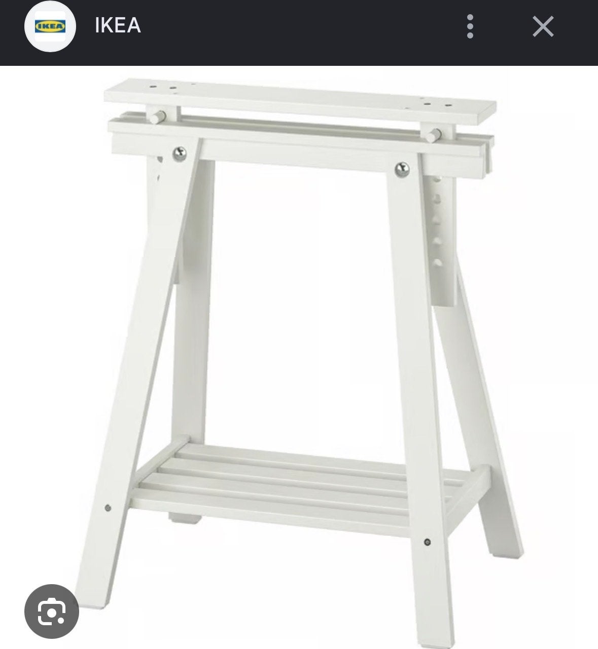 IKEA FINNVARD Schragen - Wit, Verstelbaar, Huis en Inrichting, Ophalen, Tafelpoot, Gebruikt, Minder dan 50 cm