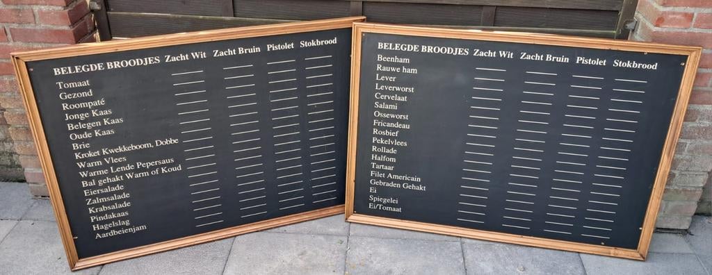 Menu borden broodjes zaak, Ophalen, Reclamebord
