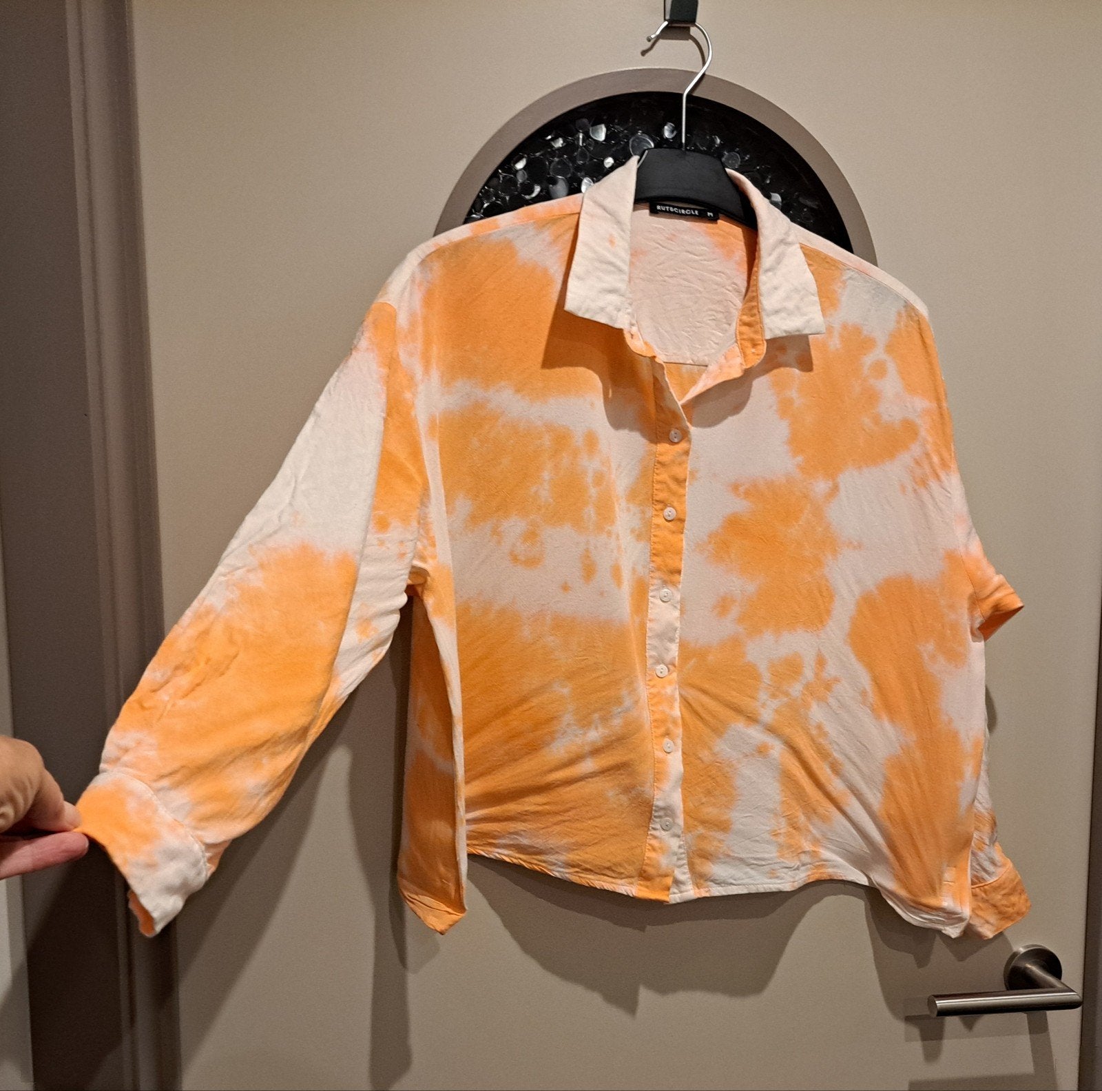 Rut&Circle Anna Tie Dye blouse Oranje/Wit Mt M, Maat 38/40 (M), Rut&Circle, Oranje, Ophalen of Verzenden