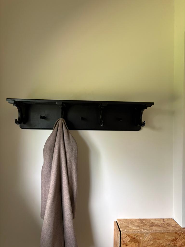 Kaptok wand hout zwart vintage, Gebruikt, Minder dan 100 cm, Hout, Ophalen