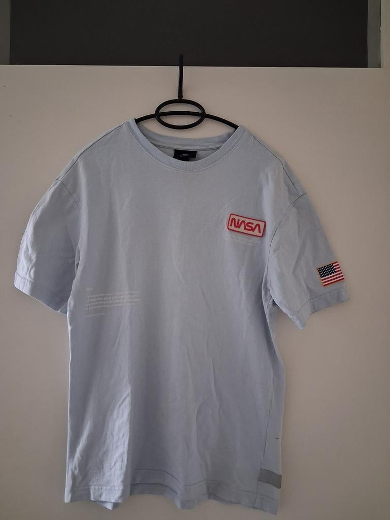 H&M NASA T-shirt Heren Maat S Lichtblauw Origineel, Kleding | Heren, Blauw, Ophalen of Verzenden, Zo goed als nieuw, H&M