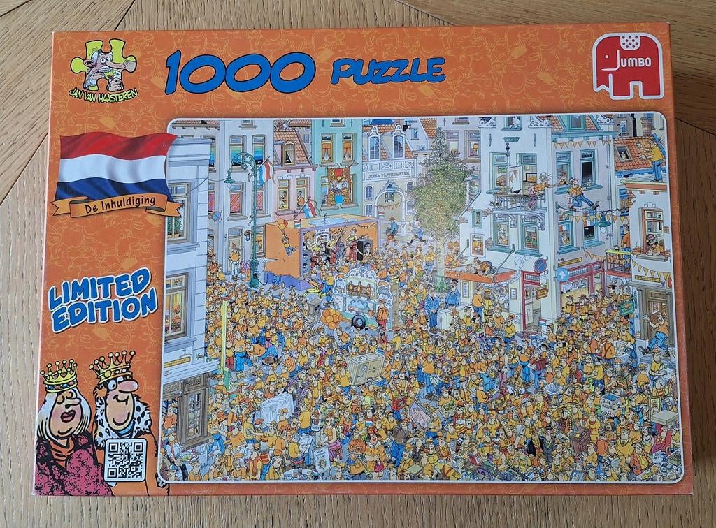 Jan van Haasteren De inhuldiging 1000 stukjes, Ophalen of Verzenden, 500 t/m 1500 stukjes, Zo goed als nieuw, Legpuzzel