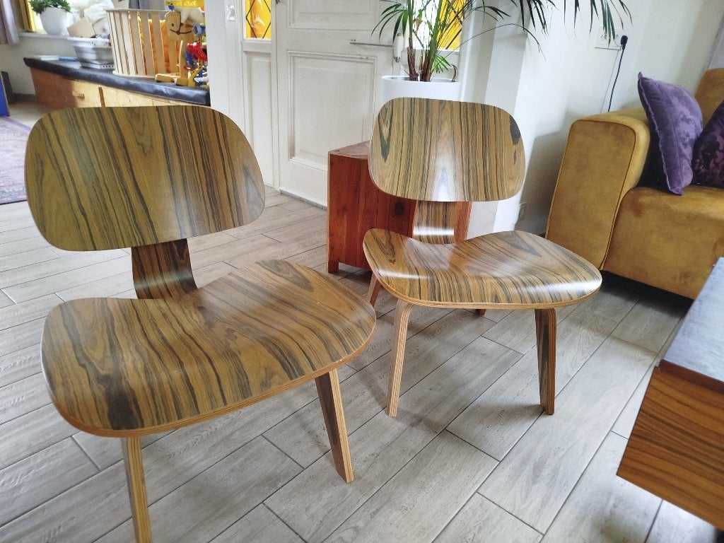 Vitra Eames lcw lounge chair replicatie, palissander, Huis en Inrichting, Stoelen, Ophalen, Twee, Overige kleuren, Zo goed als nieuw