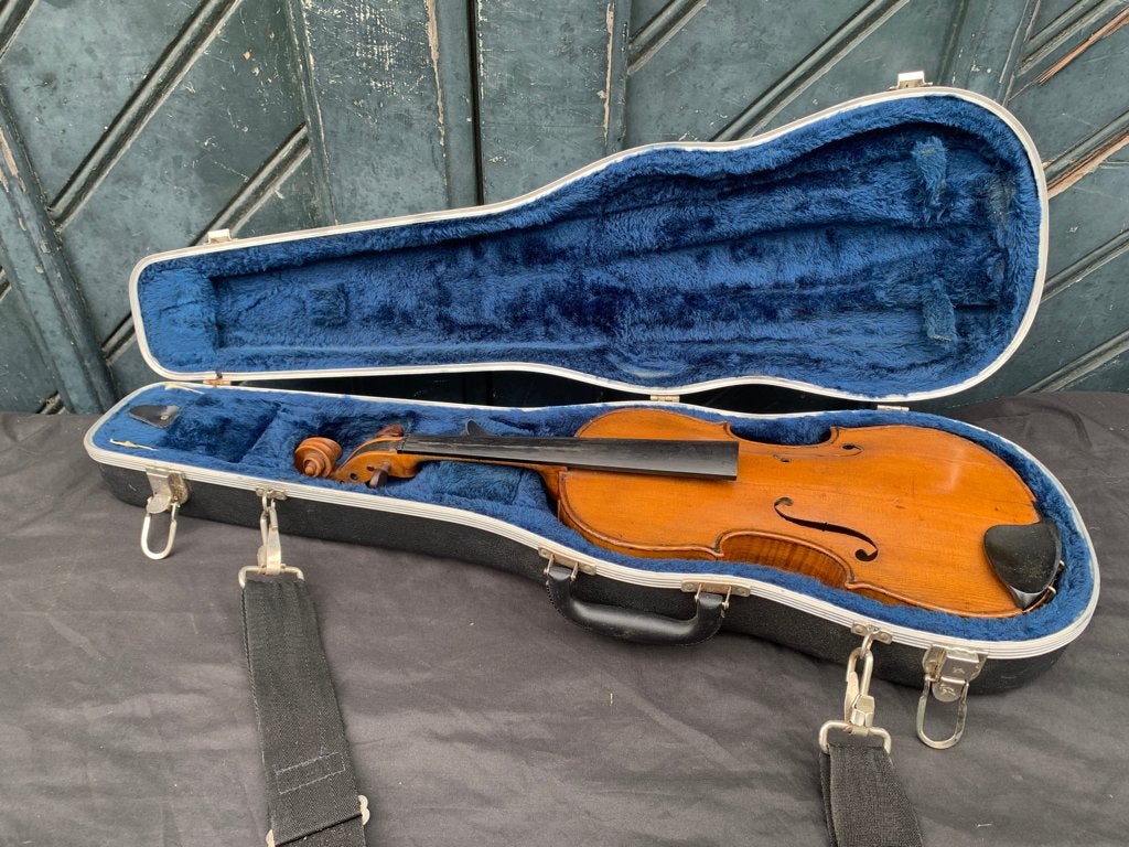 oude viool met koffer, Muziek en Instrumenten, Ophalen, Gebruikt, Overige formaten, Viool