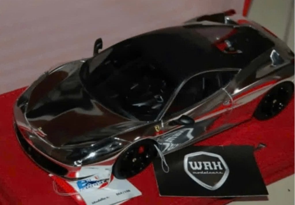1:18 FERRARI 458 ITALIA chrome LIMITED 100 BBR zie info WRH, Verzenden, Zo goed als nieuw, Auto, Overige merken