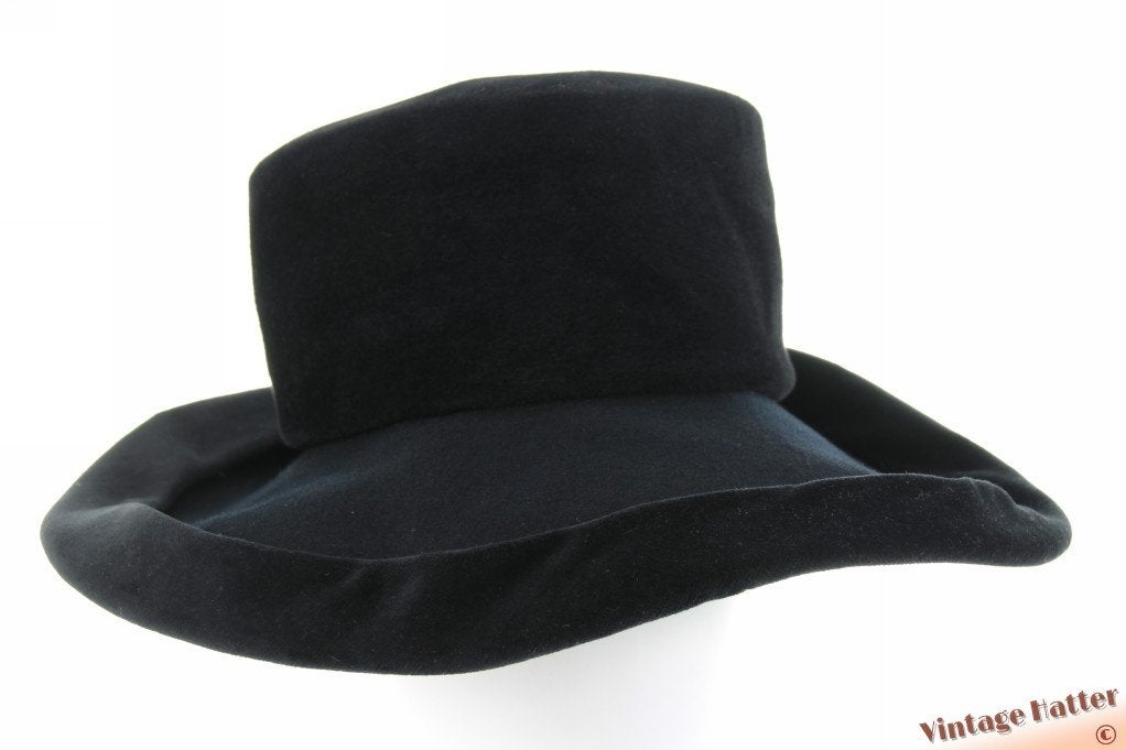 Vintage Grote dameshoed Whiteley zwart vilt en velour 57, Kleding | Dames, Hoeden en Petten, Whiteley, 56 of 57 cm (M, 7 of 7⅛ inch)