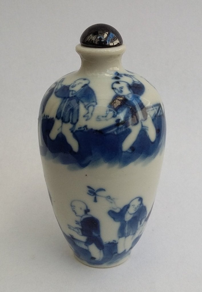 19eeuw Chinees Porselein Snuifflesje Snuif Fles China Kangxi, Ophalen of Verzenden