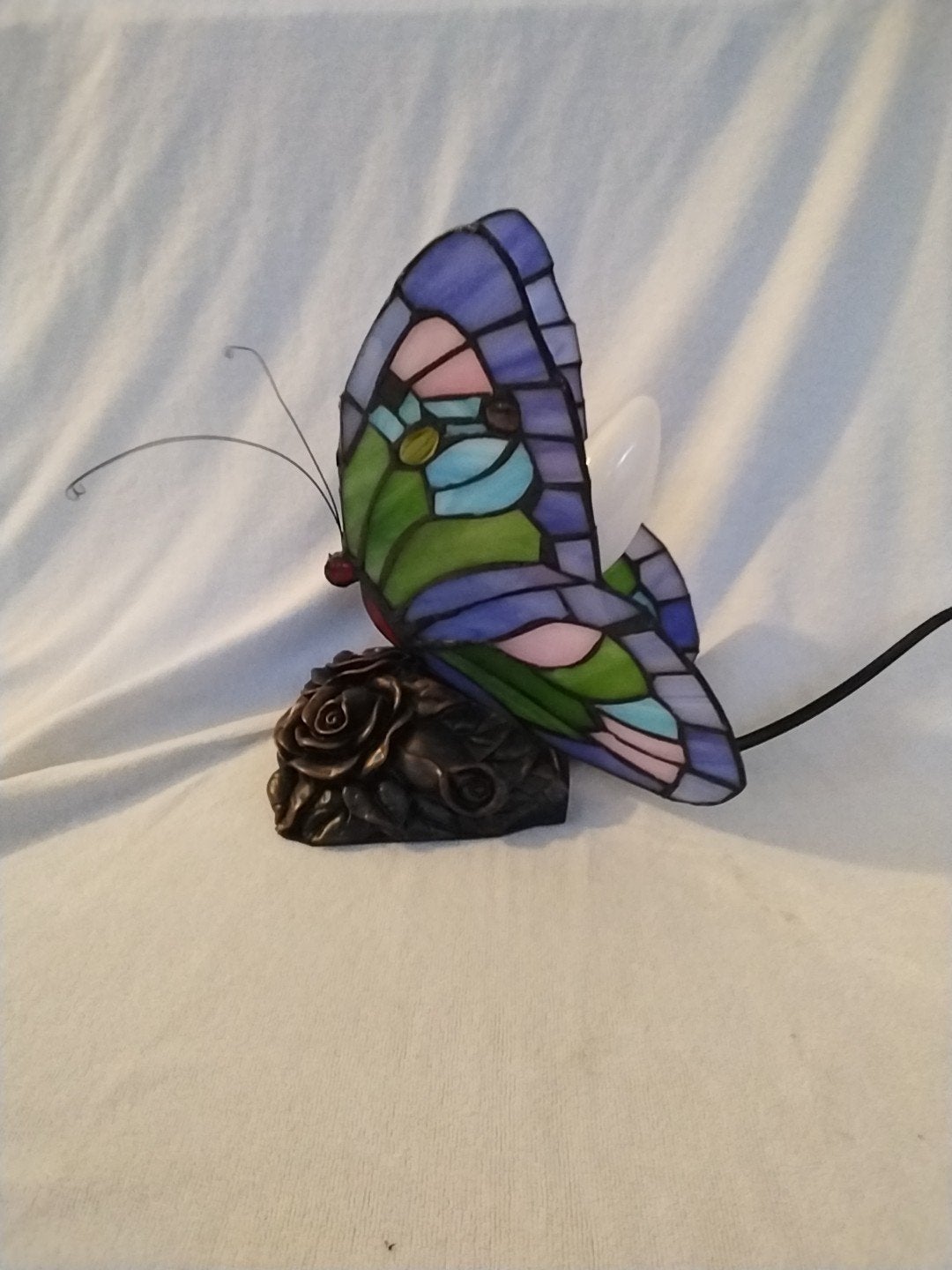 Tiffany Stijl Vlinder Lamp - Sfeervolle Tafellamp, Antiek en Kunst, Ophalen of Verzenden