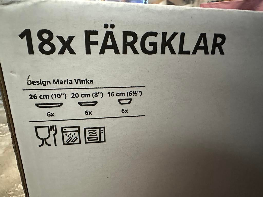 IKEA FÄRGKLAR 18-delig servies set, zwart, Ophalen, Keramiek, Nieuw, Effen