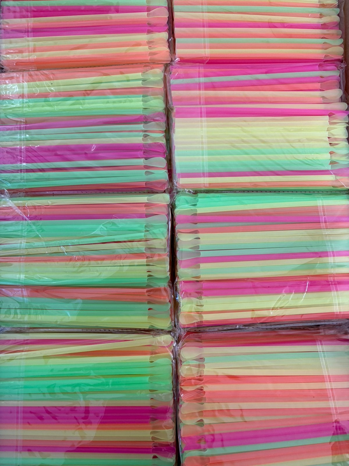 Plastic lepel Sluch rietjes 100 stuks per pakje, Verzenden, Nieuw, Feestartikel, Abraham of Sarah