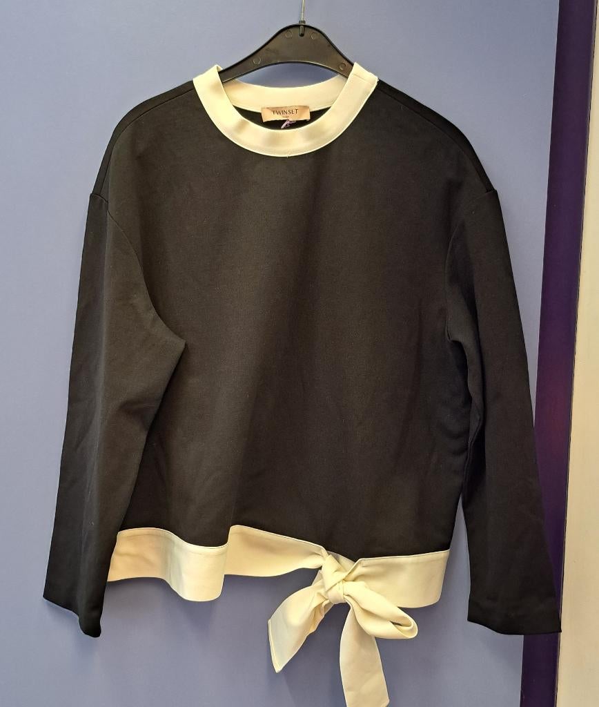 Twinset Milano Sweater Top zwart met ecru strik mt 42 48928, Kleding | Dames, Twinset, ., Zwart, Maat 42/44 (L)