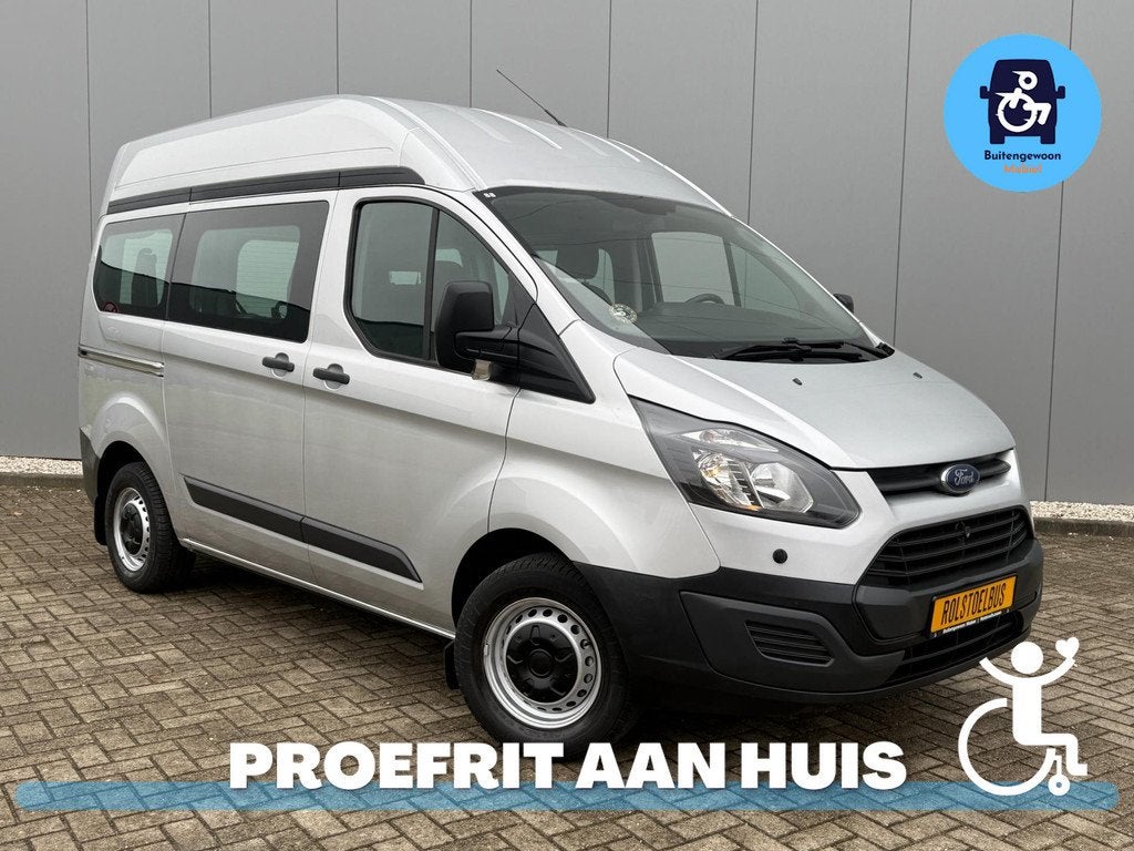 Ford Transit Custom L1H2 Rolstoelbus | Weinig gereden| 4 per, Auto's, Voorwielaandrijving, 12 maanden, Gebruikt, Zwart