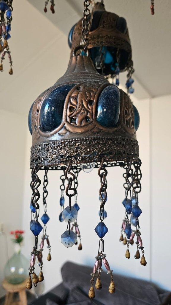 2 Unieke Egyptische Kroonluchters/hanglampen – Handgemaakt, Ophalen, Gebruikt, Overige materialen, Oosters