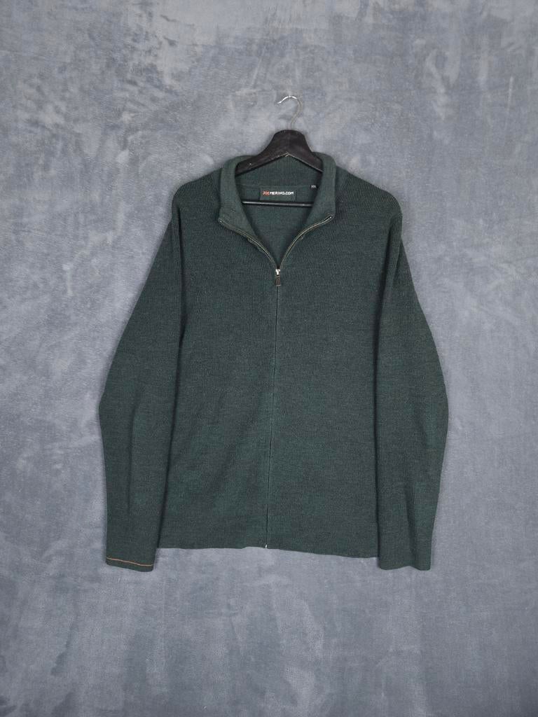 Joe Merino Vest Leo XXL Groen Merino Wol Rits, Kleding | Heren, Truien en Vesten, Joe merino, ., Overige maten, Ophalen of Verzenden