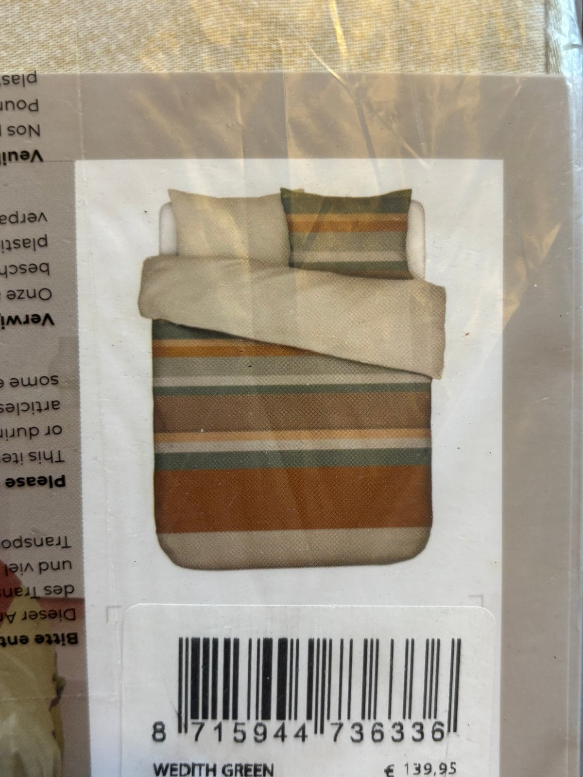 NIEUW in verpakking: Essenza Dekbedovertrek (240x220), Huis en Inrichting, Ophalen, Dekbedovertrek, Overige materialen, Nieuw