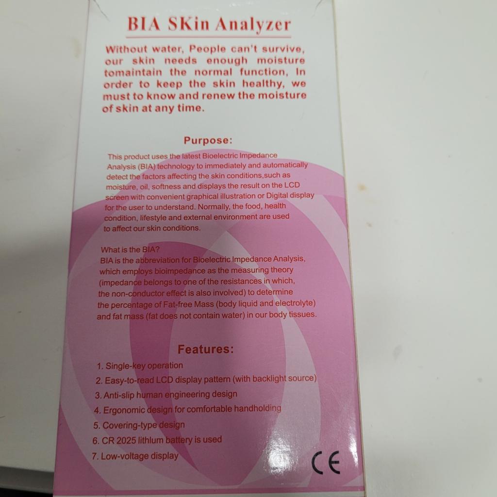Bia skin analyzer

Werkt op batterij cr 2025, Ophalen of Verzenden, Zo goed als nieuw, Gehele gezicht, Overige typen