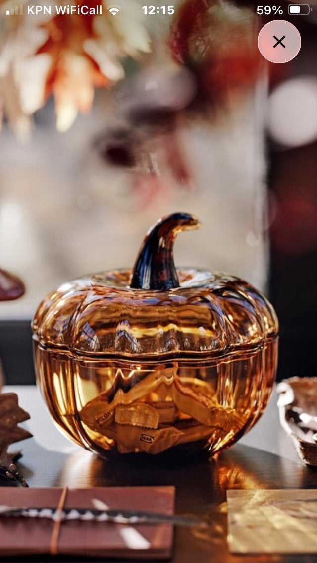 Grote Pompoen bruin glas., Ophalen, Glas, Bruin, Landelijk