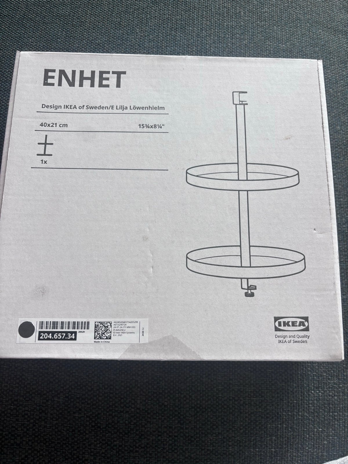 IKEA ENHET Draaiplateau 40x21 cm - Nieuw in doos, Overige typen, IKEA, Ophalen of Verzenden, Metaal
