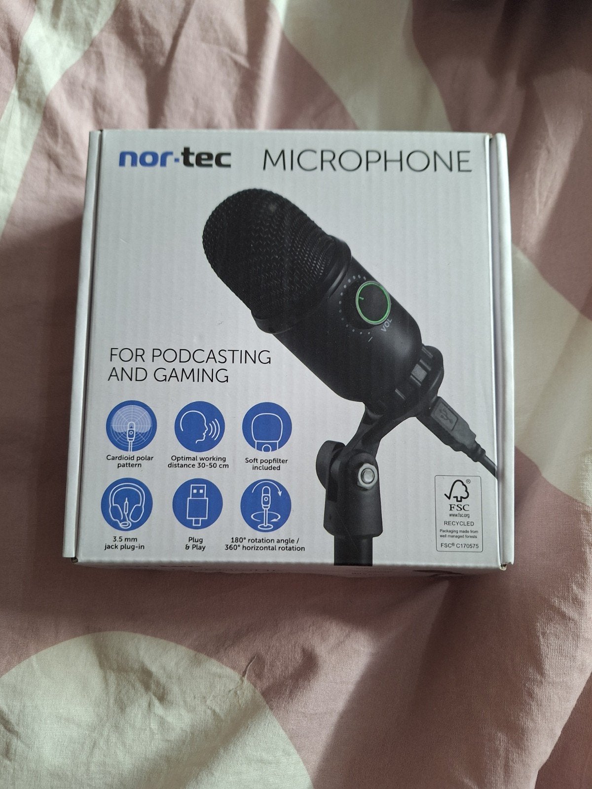 Nor-Tec USB Microfoon voor Podcasting en Gaming, Ophalen of Verzenden, Zo goed als nieuw, Studiomicrofoon