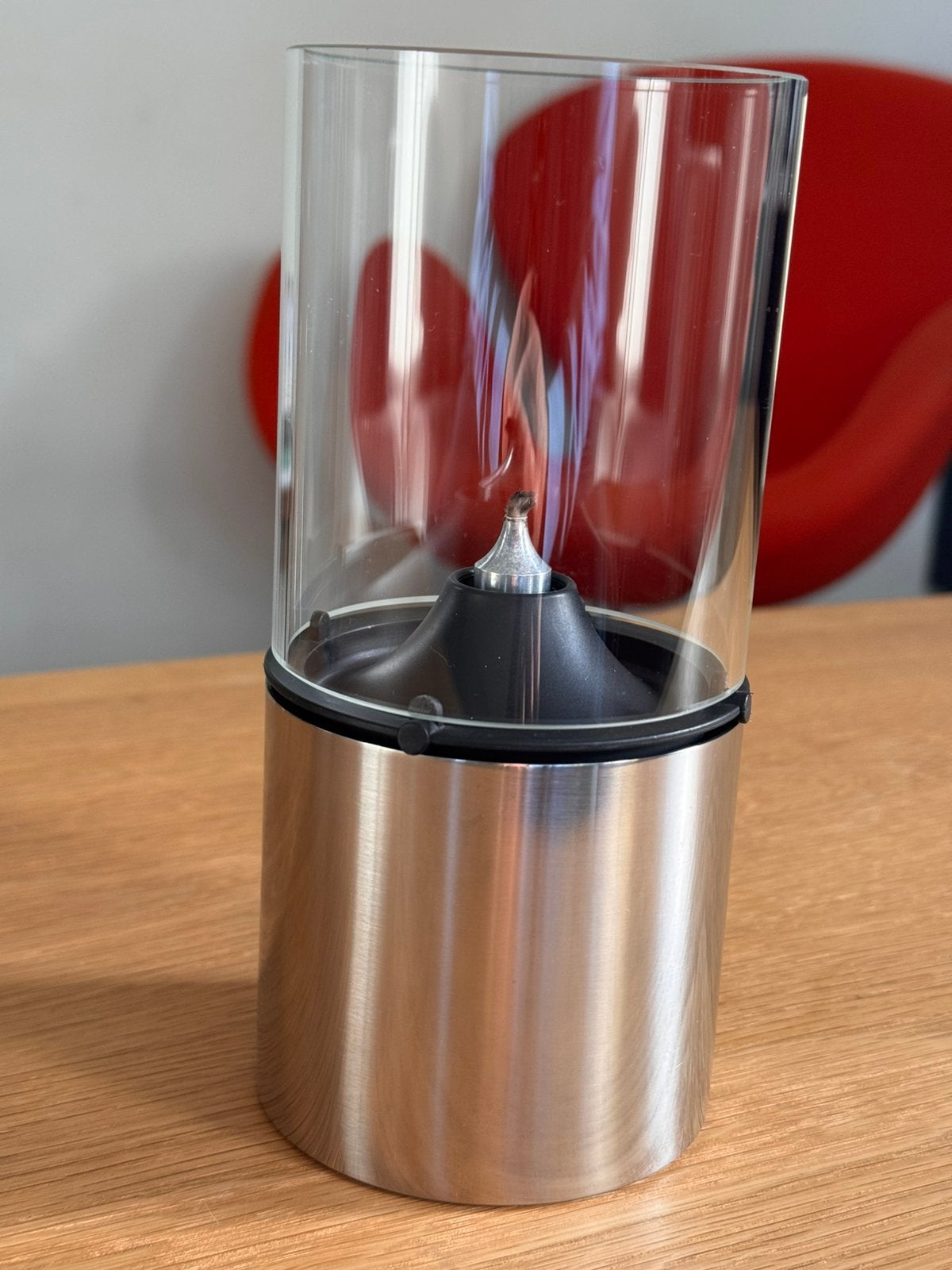 Stelton EM 1005 olielamp – Erik Magnussen – RVS en glas, Ophalen of Verzenden, Zo goed als nieuw