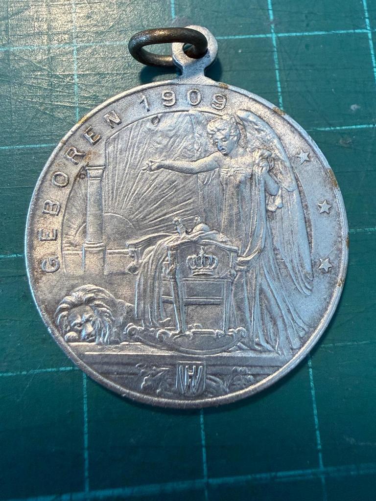 Geboorte prinses Juliana 1909 munt penning zilver, Ophalen of Verzenden, Zilver