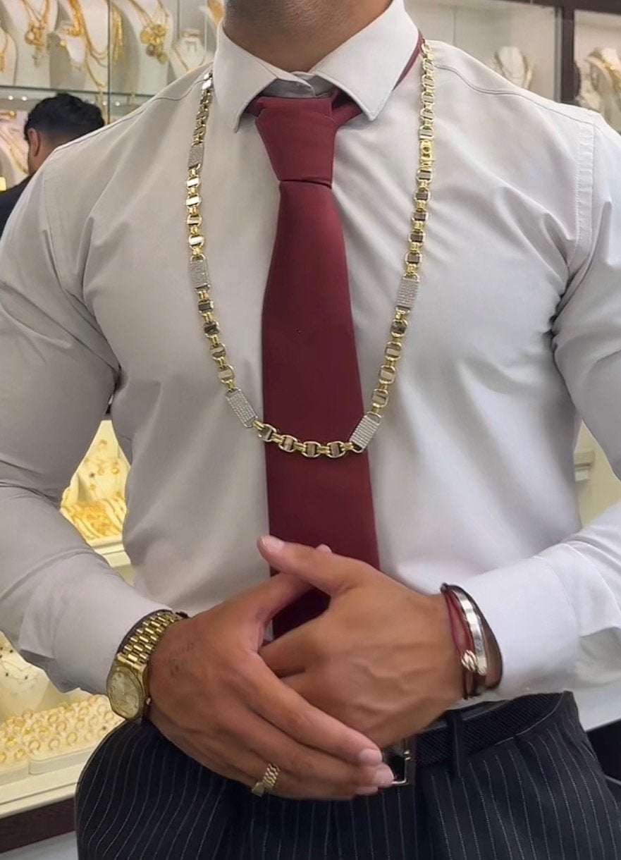 Prachtige 18 karaats gouden Kingsley burgermeester ketting, Sieraden, Tassen en Uiterlijk, Kettingen, Ophalen of Verzenden, Goud