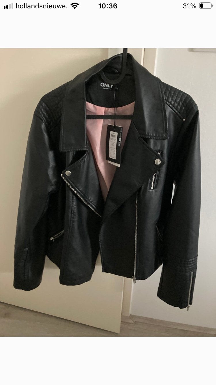Only jasje leren jack 42 nieuw met kaartje, Ophalen of Verzenden, Zo goed als nieuw, Maat 42/44 (L), Zwart