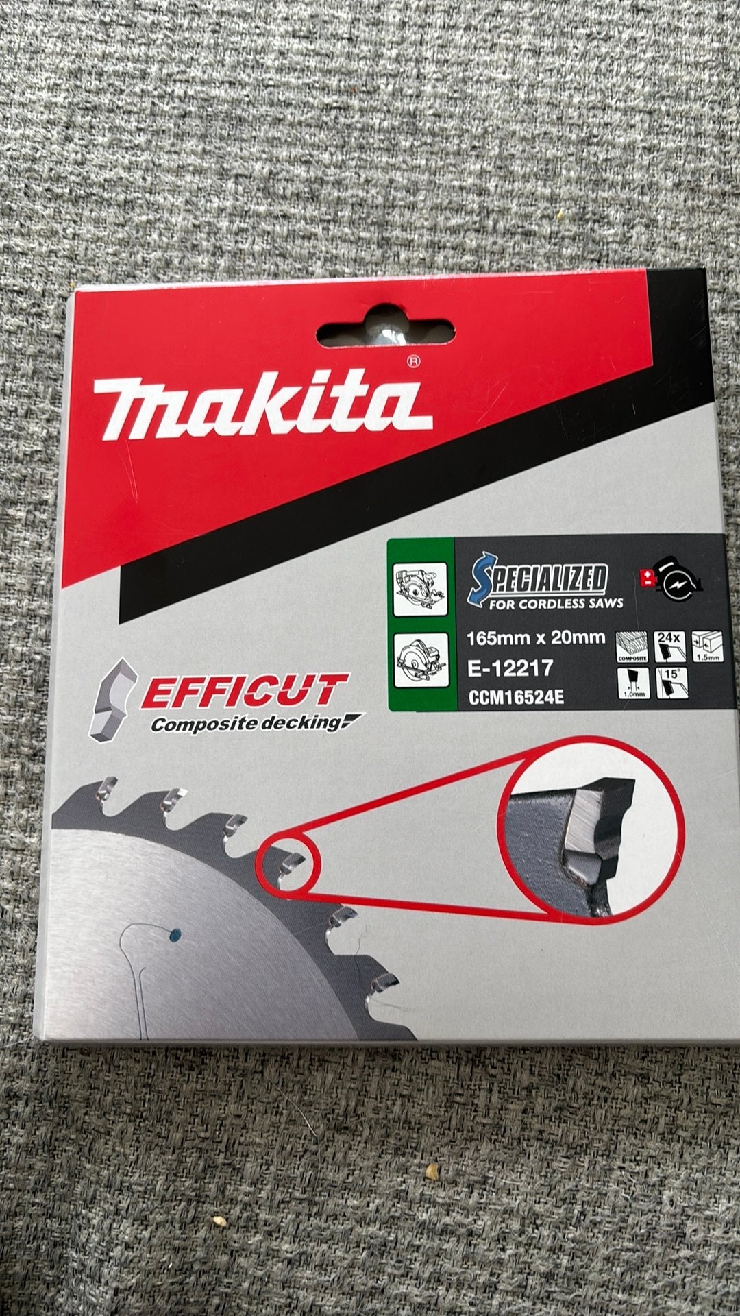 Makita E-12217 zaagblad 165mmx 20mm, Ophalen of Verzenden, Nieuw