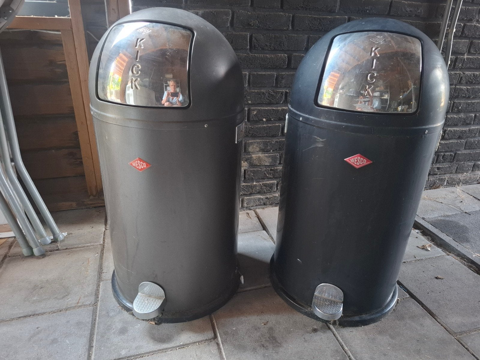 Wesco Prullenbak Grijs/Zwart 40L - Met Pedaal, 40 liter of meer, Ophalen of Verzenden, Kunststof, Met pedaal