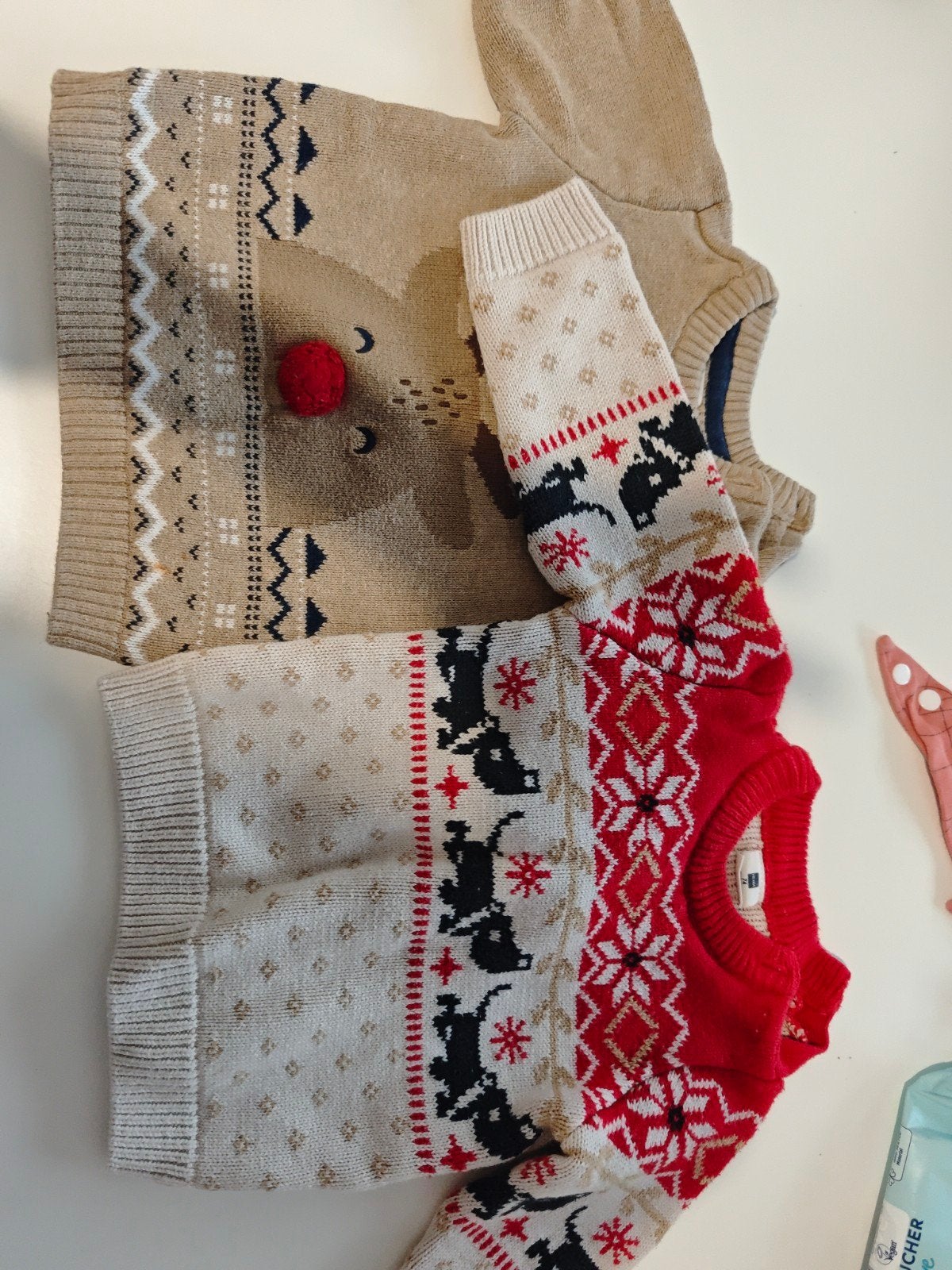 Kersttruien Hema (Takkie) maat 74 en C&A maat 80, Ophalen, Gebruikt, Hema, C&A, Truitje of Vestje