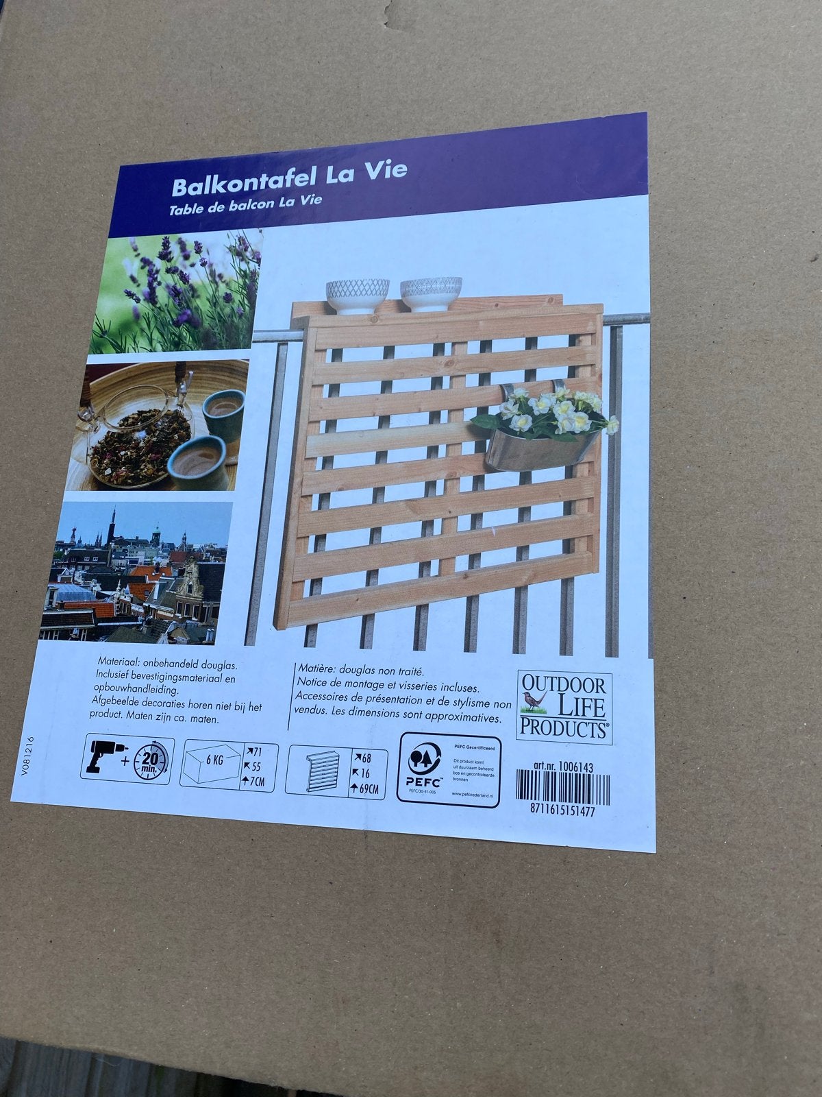 Nieuwe balkontafel La Vie - Ideaal voor kleine balkons, Ophalen of Verzenden, Nieuw