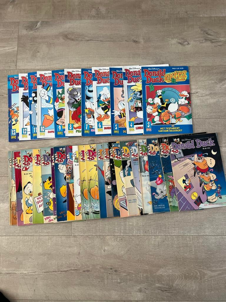 Donald Duck tijdschriften - Jaargang 1992 (33 stuks), Meerdere stripboeken, Ophalen of Verzenden, Gelezen