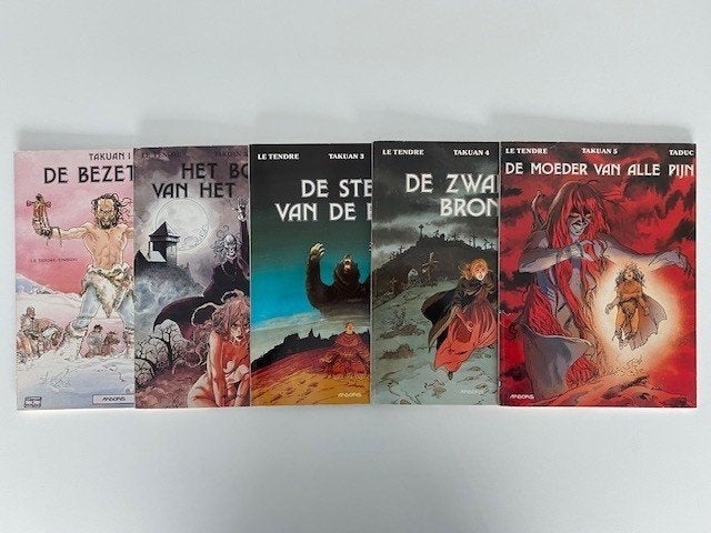 Takuan, SC, Compl. set 1 t/m 5, Middeleeuwen/Avontuur, Complete serie of reeks, Ophalen of Verzenden, Gelezen