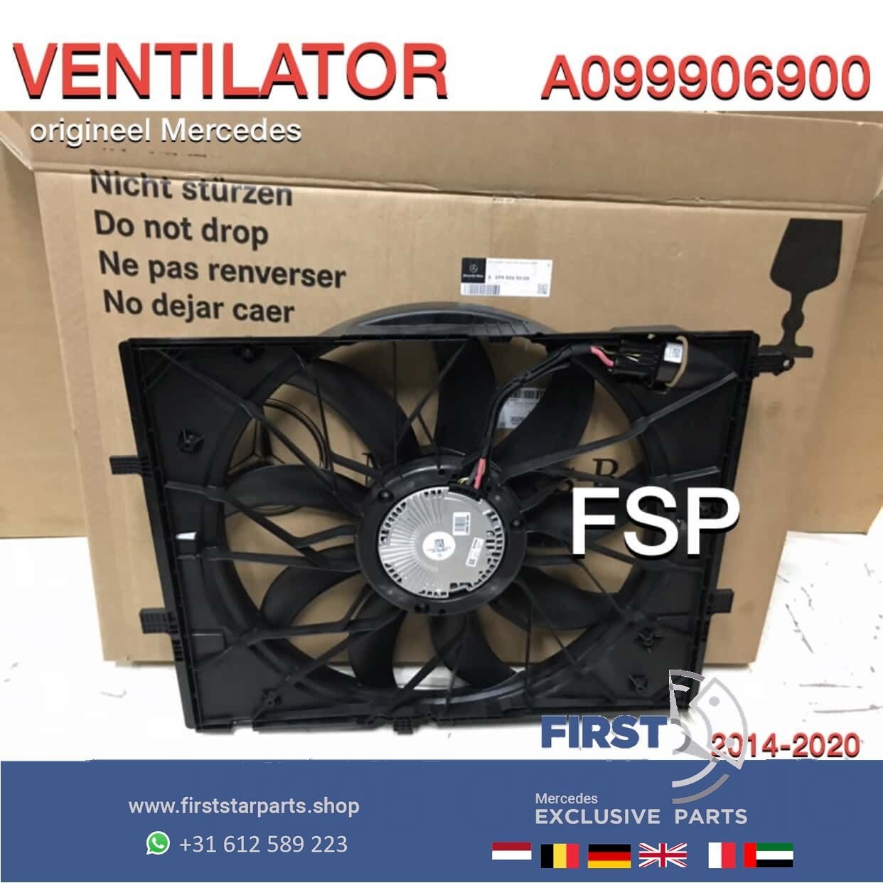 A0999069000 63 AMG Ventilator Mercedes W205 W213 W222 C190 C, Gebruikt, -, Ophalen of Verzenden, -