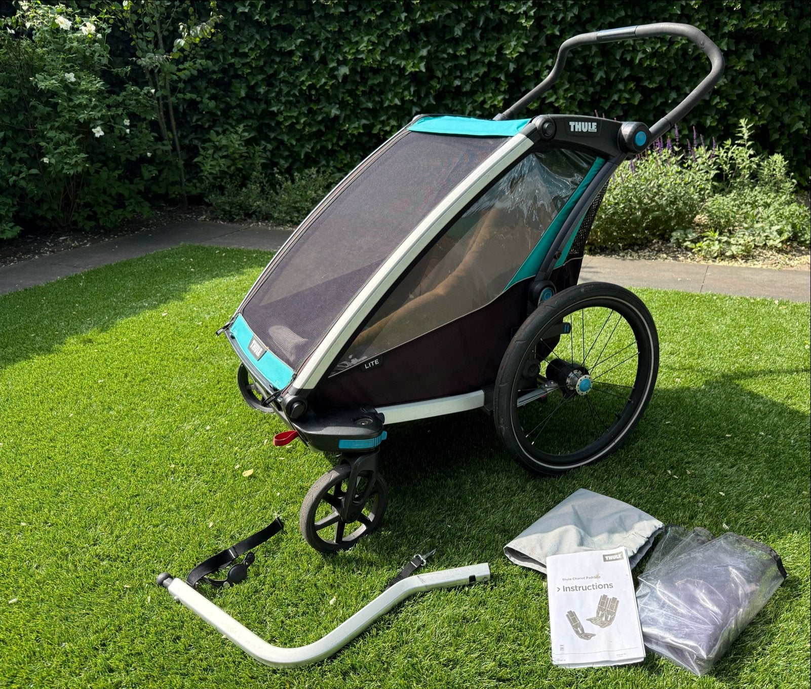 Thule Chariot Lite 2 fietskar met accessoires, Ophalen, Gebruikt, Opvouwbaar, Kinderkar