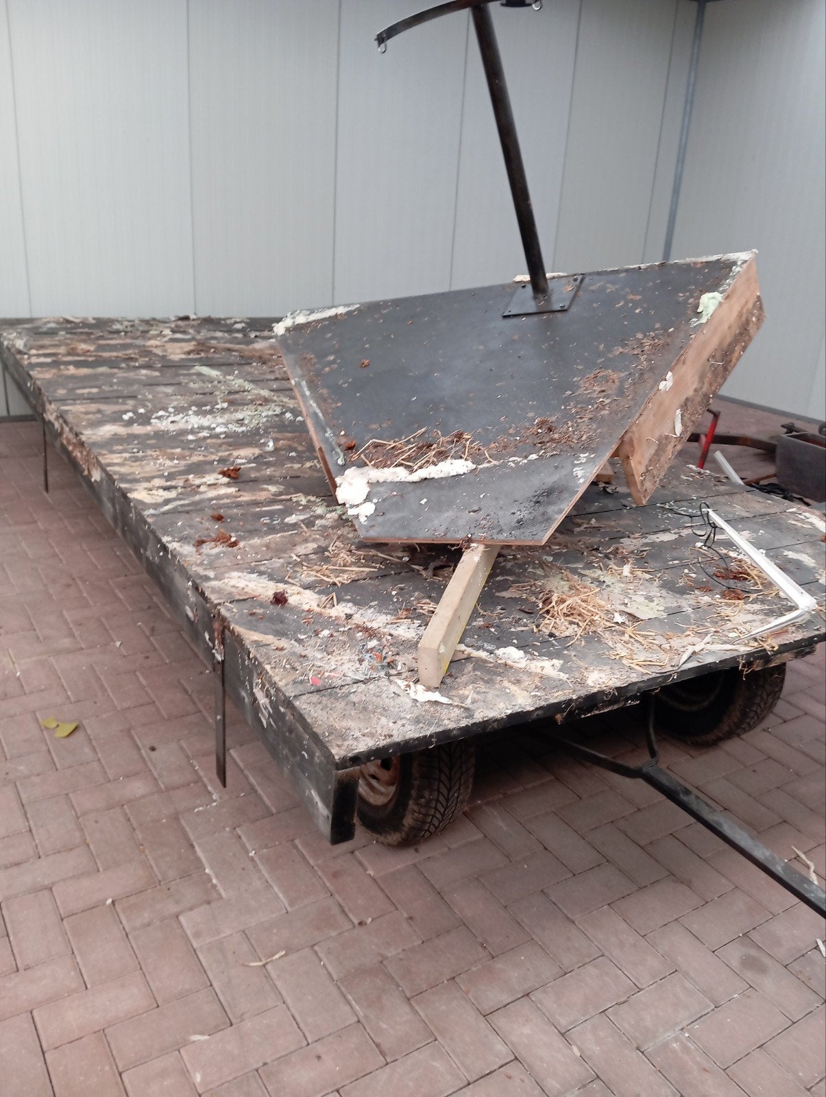 Platte wagen 185 x 470, Ophalen