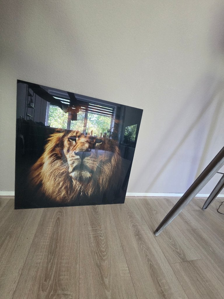 Mooie glasschilderij, Ophalen, Zo goed als nieuw, Schilderij, 75 tot 100 cm